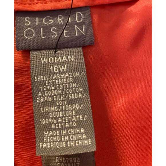 NWT Sigrid Olsen Capri Pants Coral Red Cotton & Silk Blend Elastic Waist Pants - Picture 4 of 11